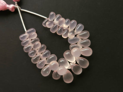 Natural Rose Quartz Smooth Drops Shape