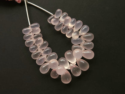 Natural Rose Quartz Smooth Drops Shape