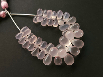 Natural Rose Quartz Smooth Drops Shape