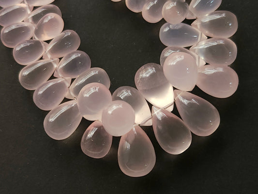 Natural Rose Quartz Smooth Drops Shape