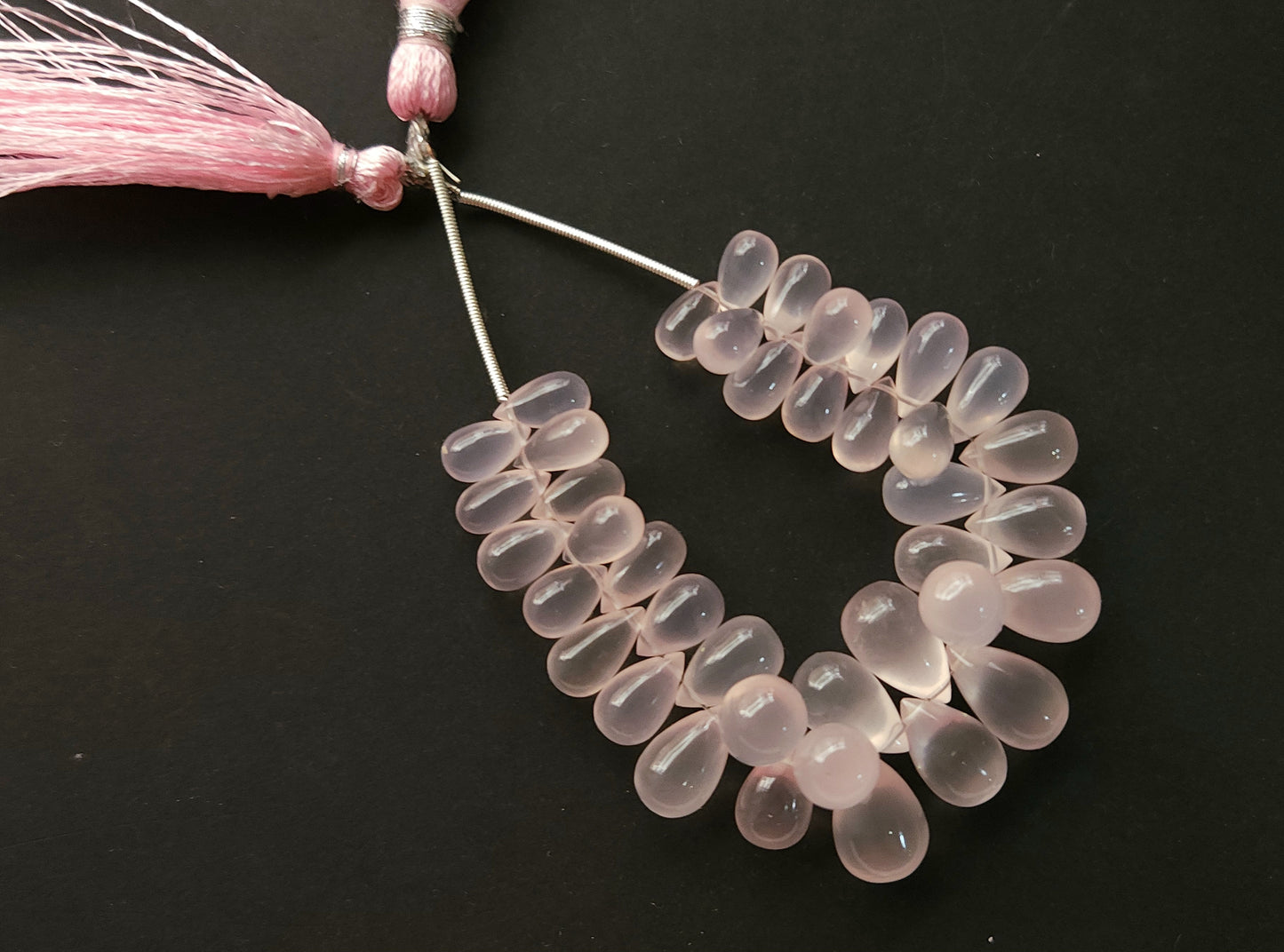 Natural Rose Quartz Smooth Drops Shape