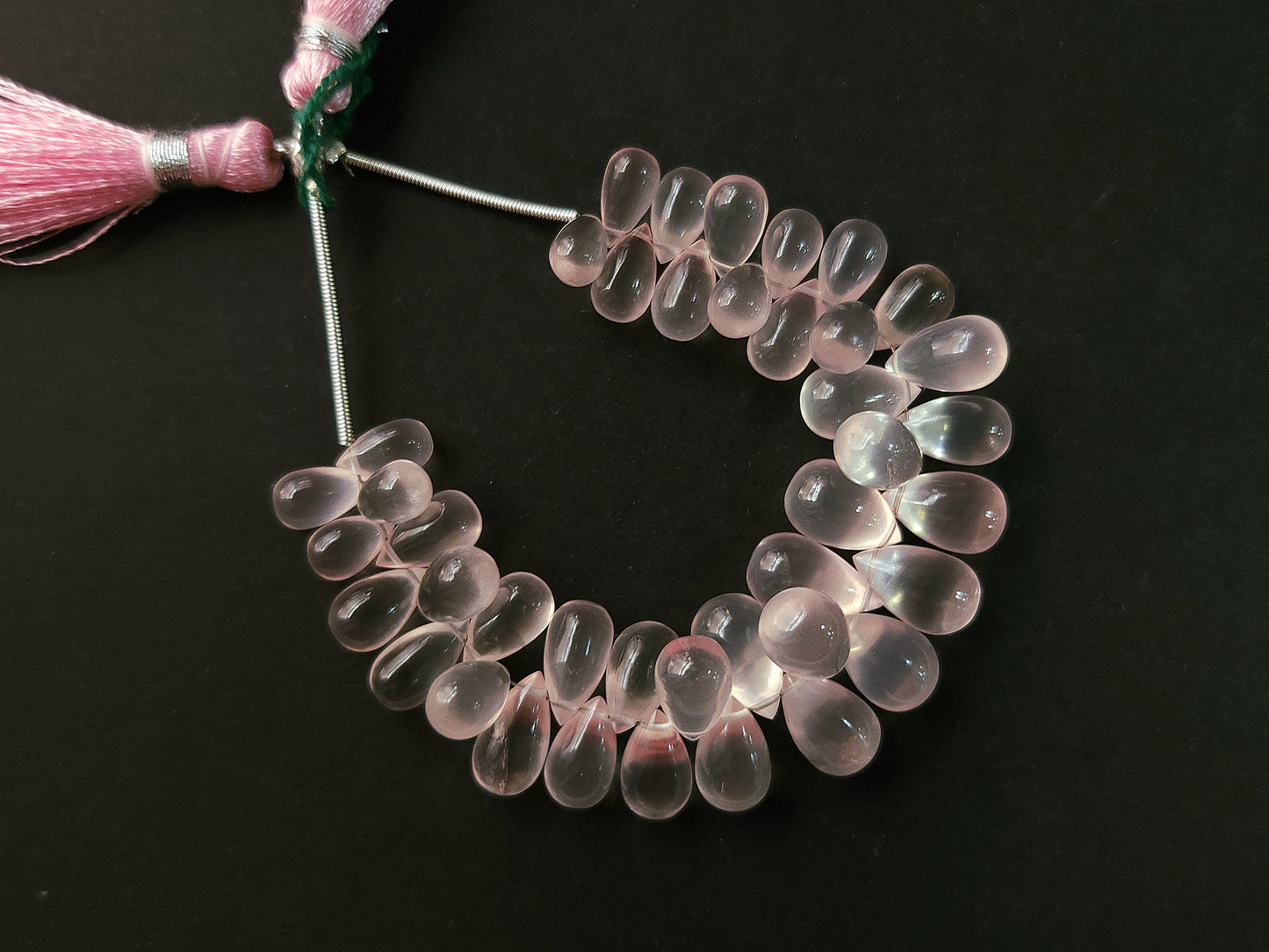 Natural Rose Quartz Smooth Drops Shape