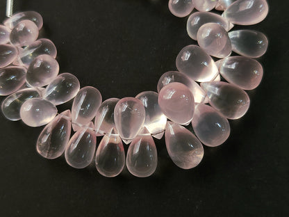 Natural Rose Quartz Smooth Drops Shape