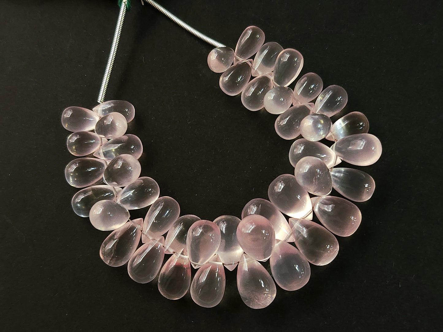 Natural Rose Quartz Smooth Drops Shape