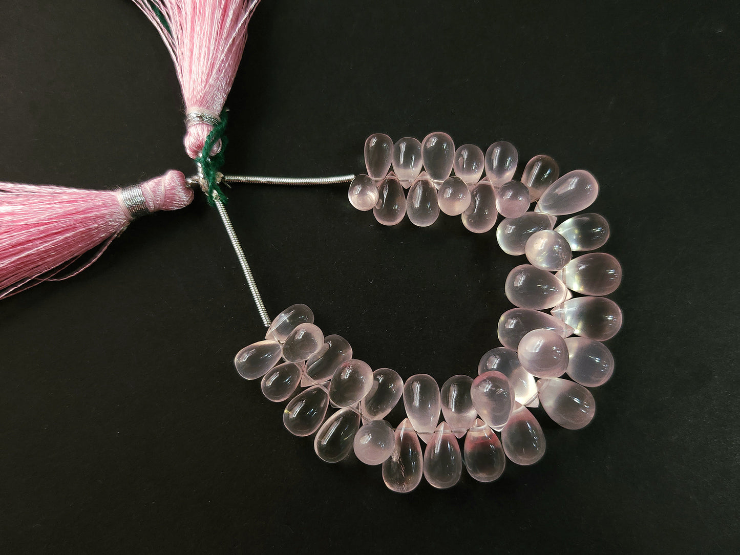 Natural Rose Quartz Smooth Drops Shape