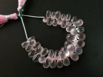 Natural Rose Quartz Smooth Drops Shape