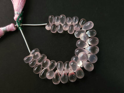 Natural Rose Quartz Smooth Drops Shape