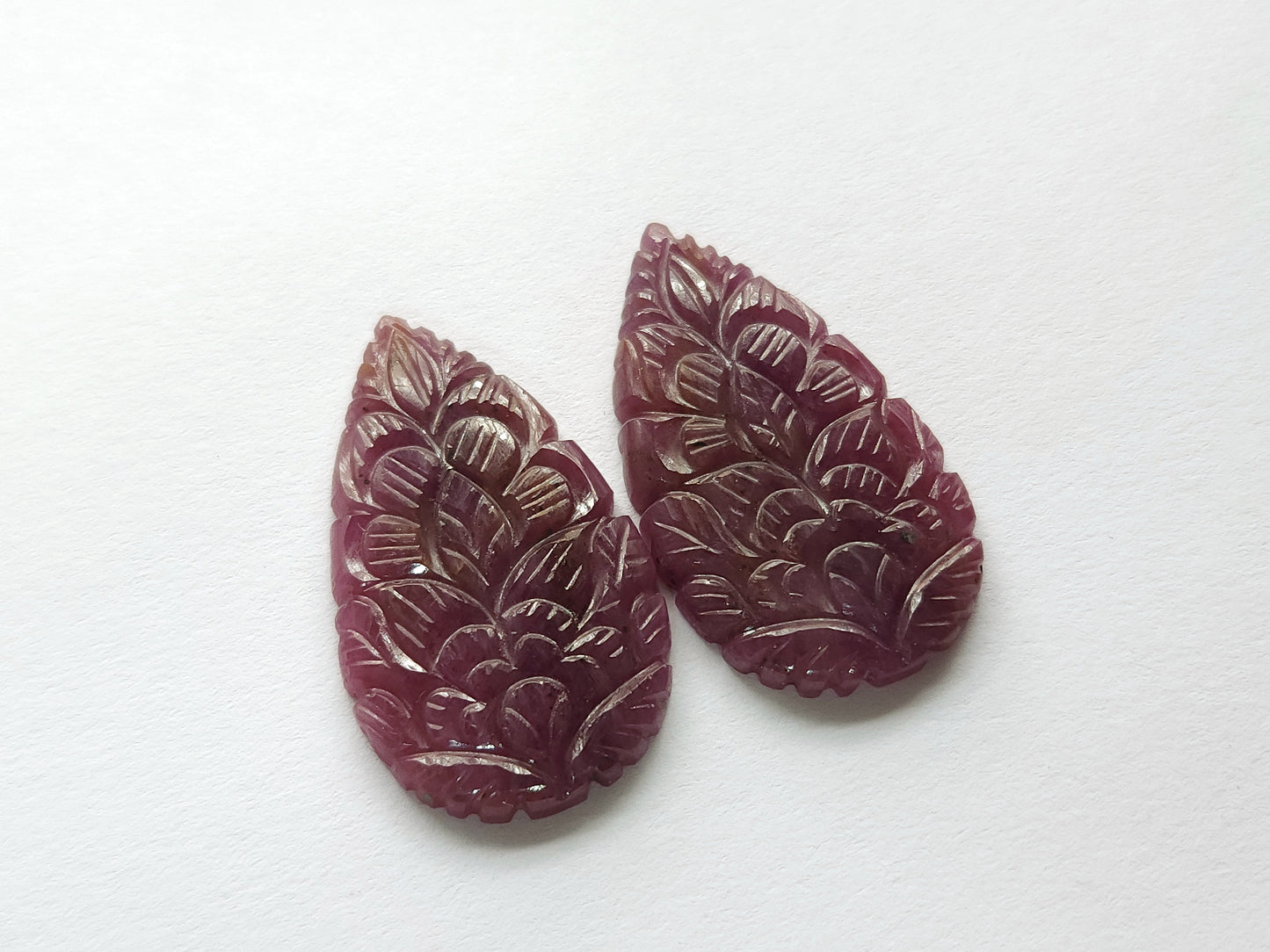 Natural Ruby Carved Pair – Carvings for Charms, Pendants & Jewelry Making