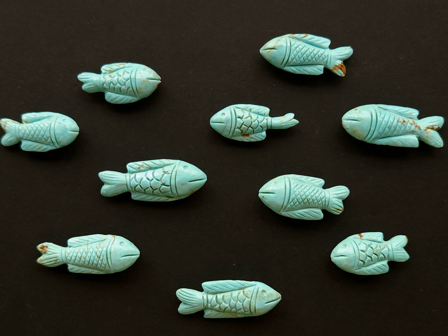 Natural Arizona Turquoise Hand-Carved Fish
