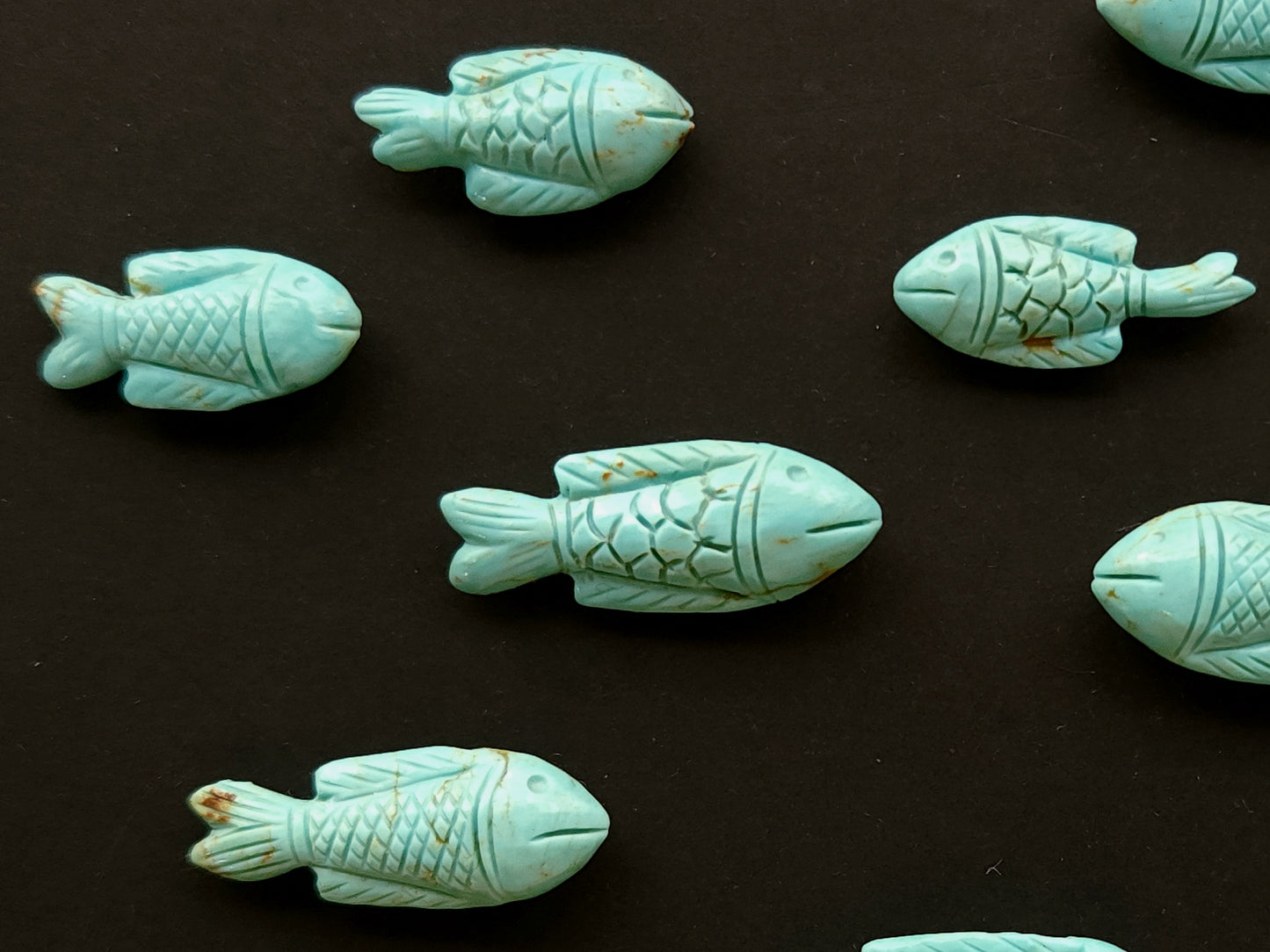 Natural Arizona Turquoise Hand-Carved Fish