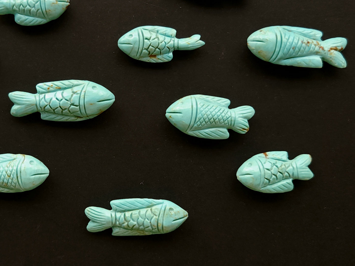 Natural Arizona Turquoise Hand-Carved Fish