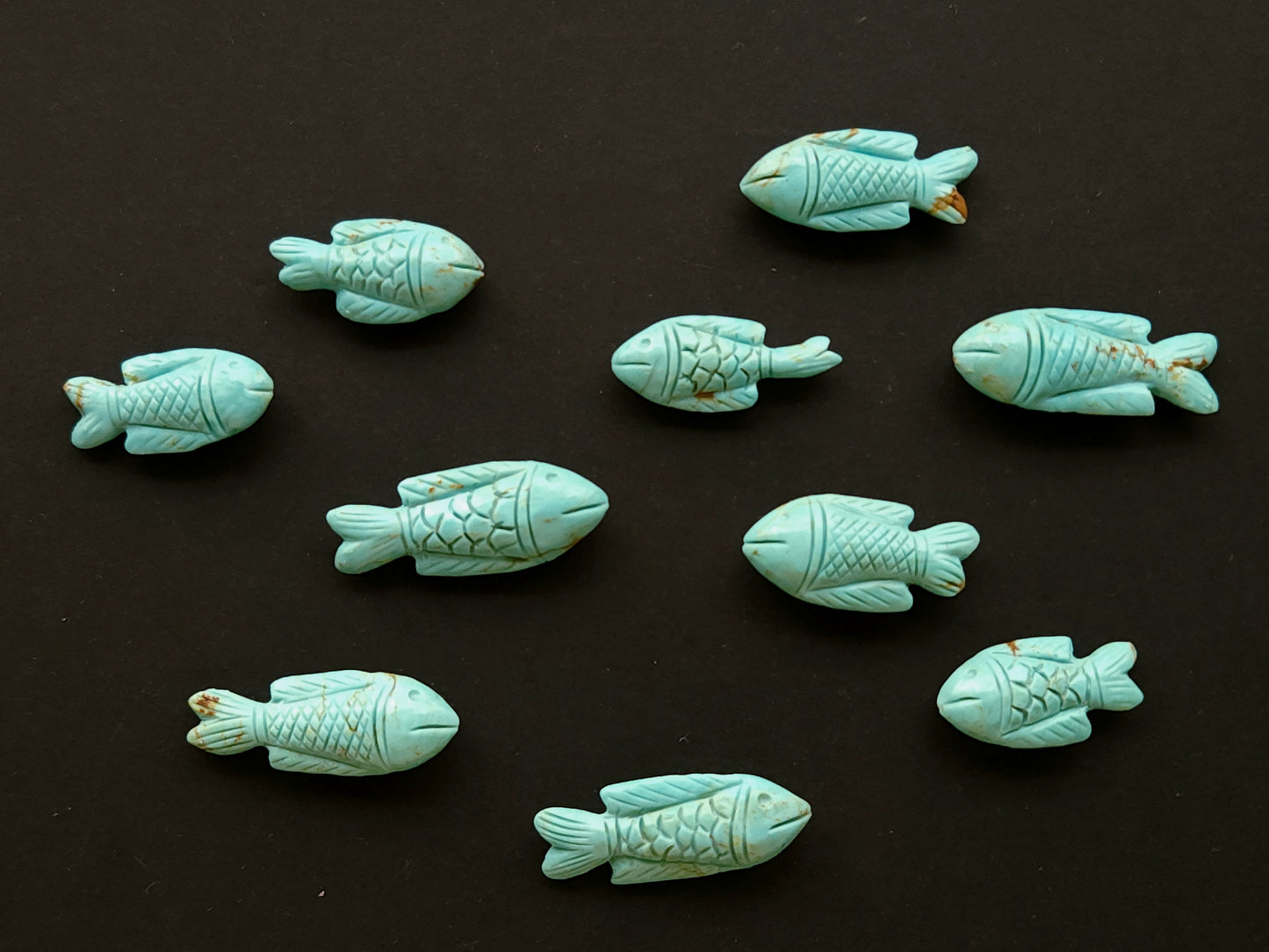 Natural Arizona Turquoise Hand-Carved Fish