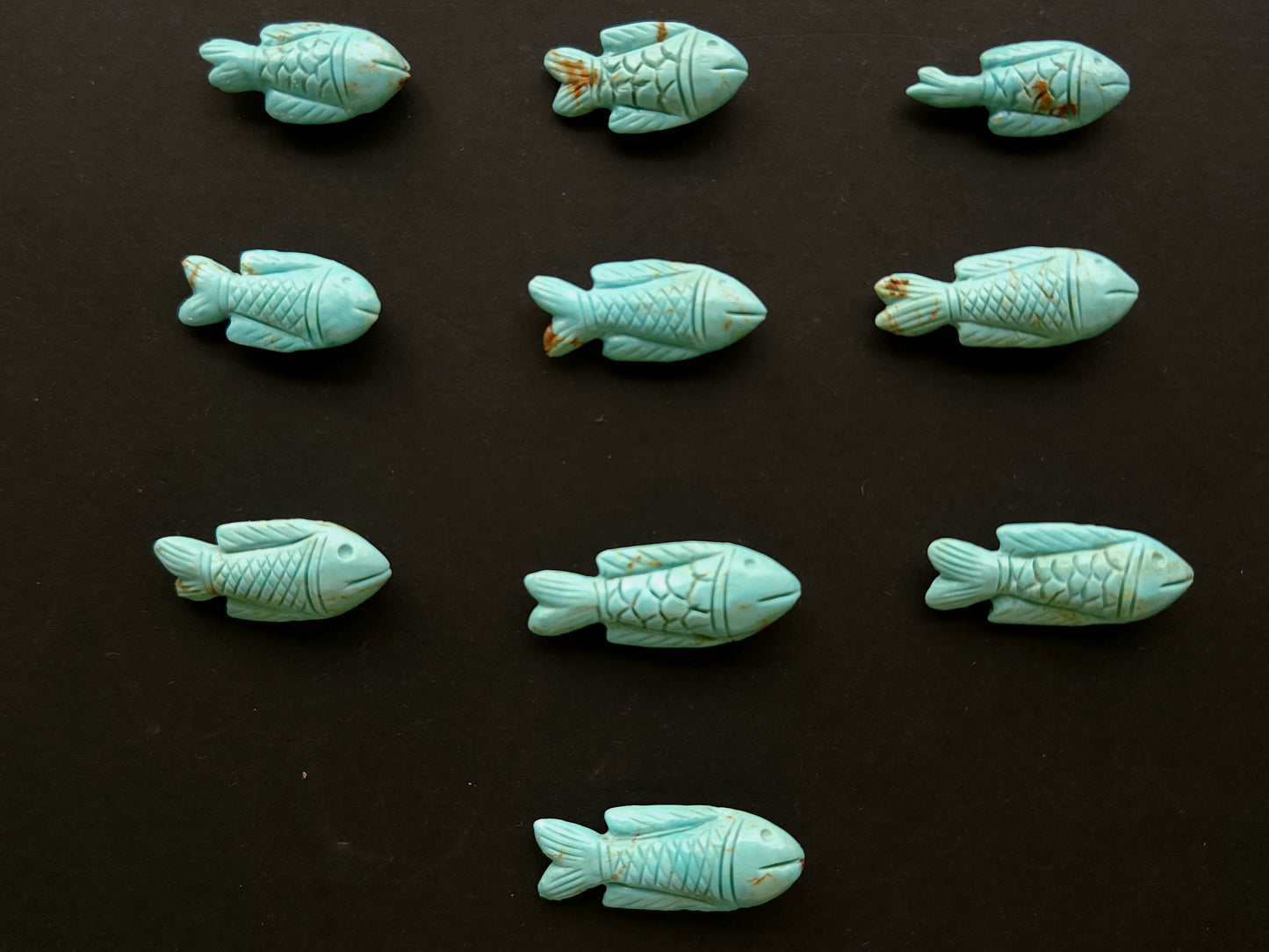 Natural Arizona Turquoise Hand-Carved Fish