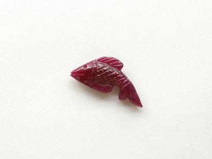 Rare! Natural Ruby Hand-Carved Fish