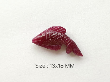 Rare! Natural Ruby Hand-Carved Fish