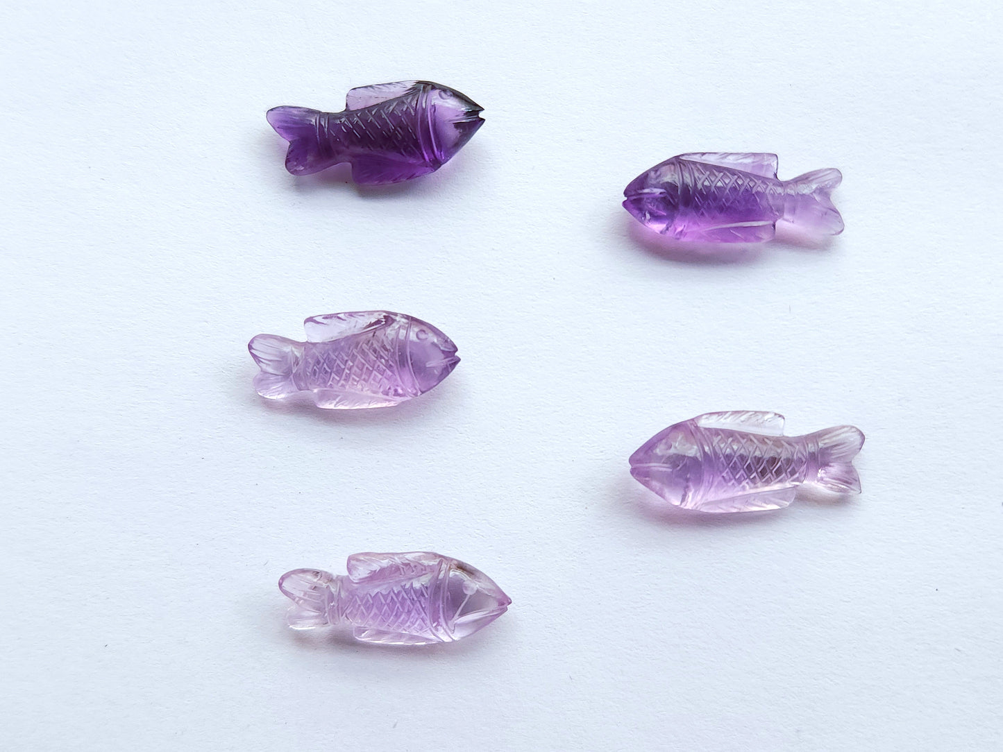 Natural Amethyst Hand-Carved Fish