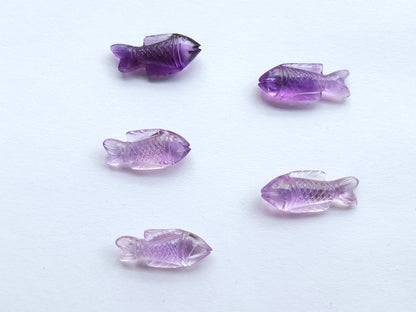 Natural Amethyst Hand-Carved Fish
