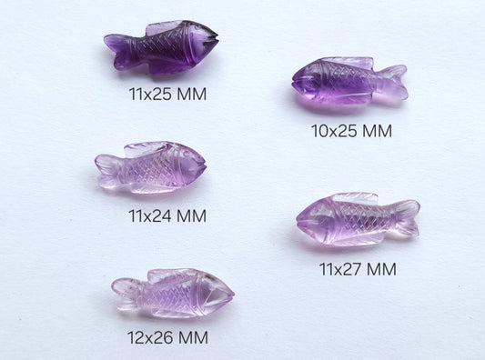 Natural Amethyst Hand-Carved Fish