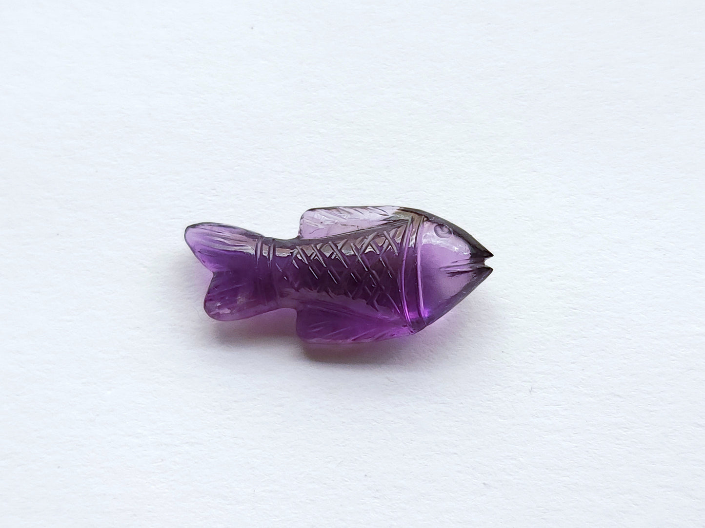Natural Amethyst Hand-Carved Fish