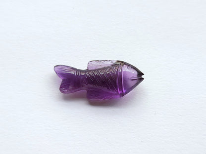 Natural Amethyst Hand-Carved Fish