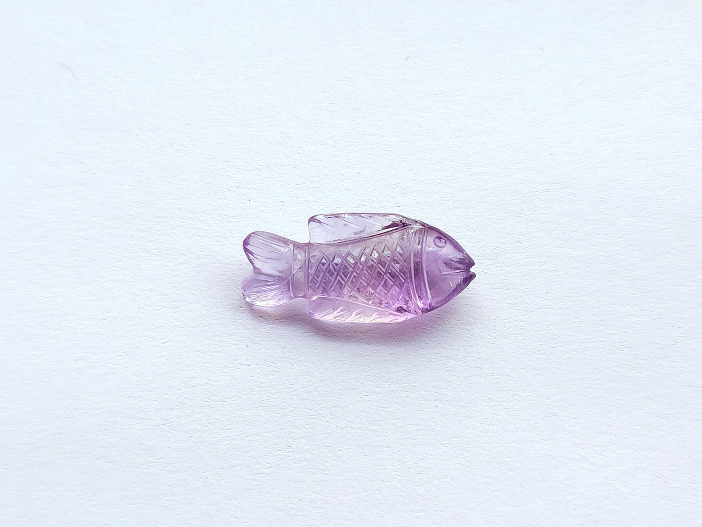 Natural Amethyst Hand-Carved Fish
