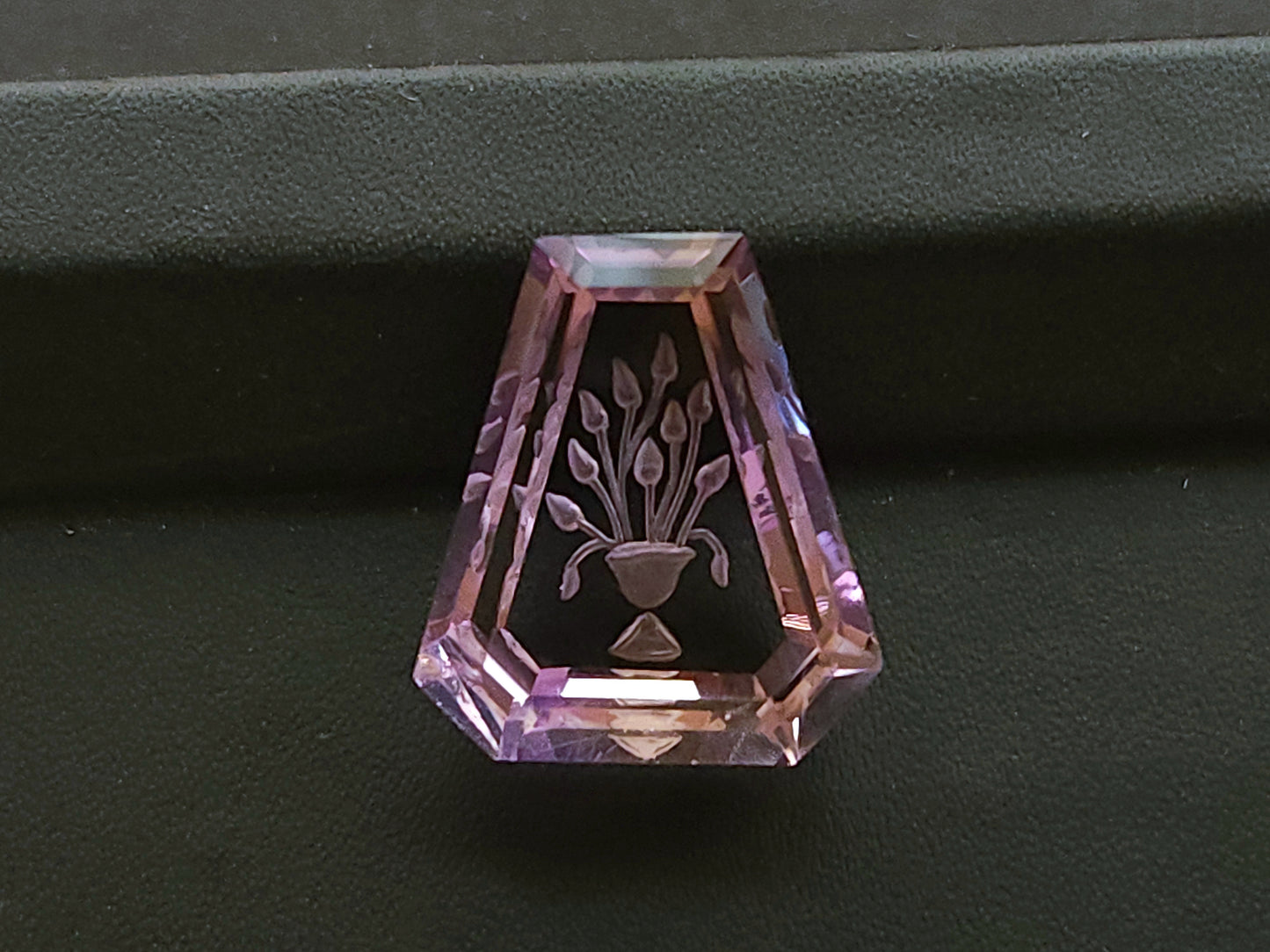 Natural Ametrine Hand-Carved Fantasy Cut Reverse Carving
