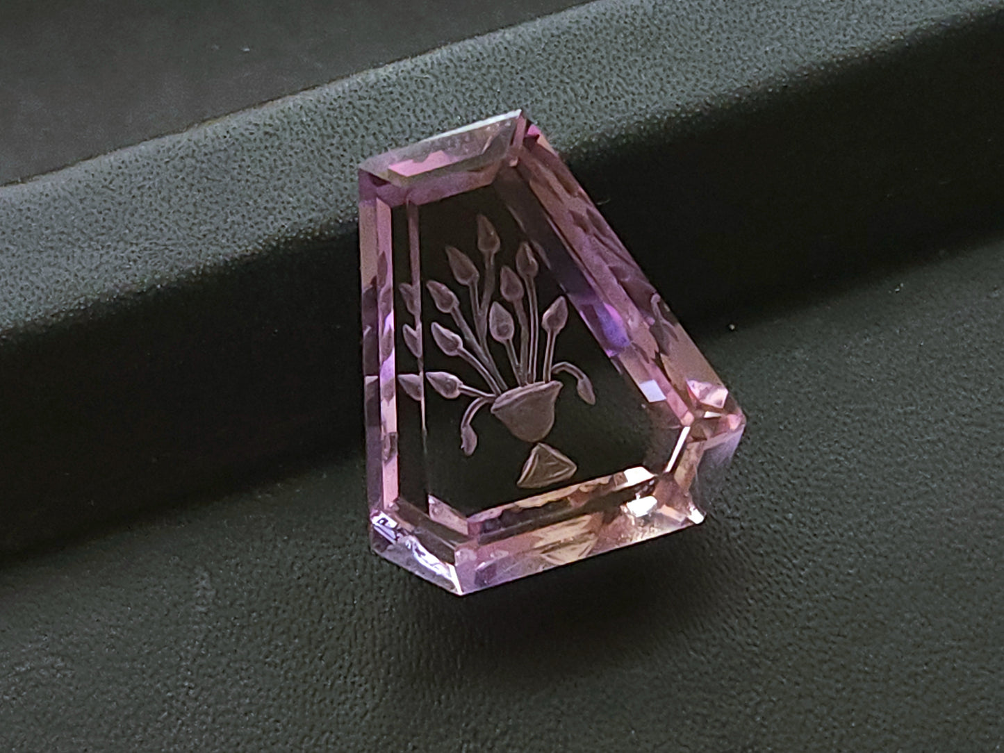 Natural Ametrine Hand-Carved Fantasy Cut Reverse Carving