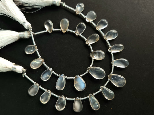 Natural Siloni Moonstone Smooth Pear Shape Beads