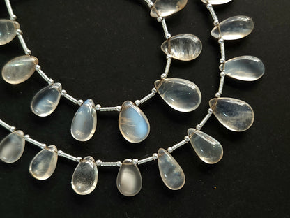 Natural Siloni Moonstone Smooth Pear Shape Beads
