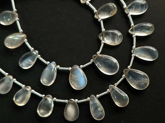 Natural Siloni Moonstone Smooth Pear Shape Beads