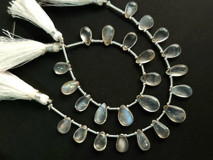 Natural Siloni Moonstone Smooth Pear Shape Beads