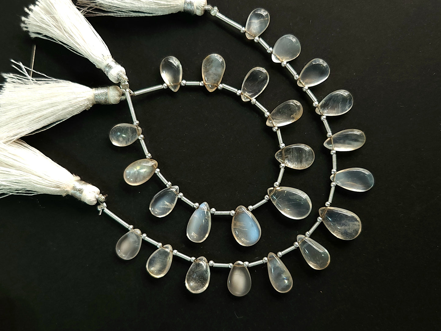 Natural Siloni Moonstone Smooth Pear Shape Beads