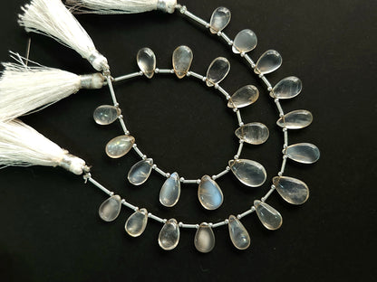 Natural Siloni Moonstone Smooth Pear Shape Beads