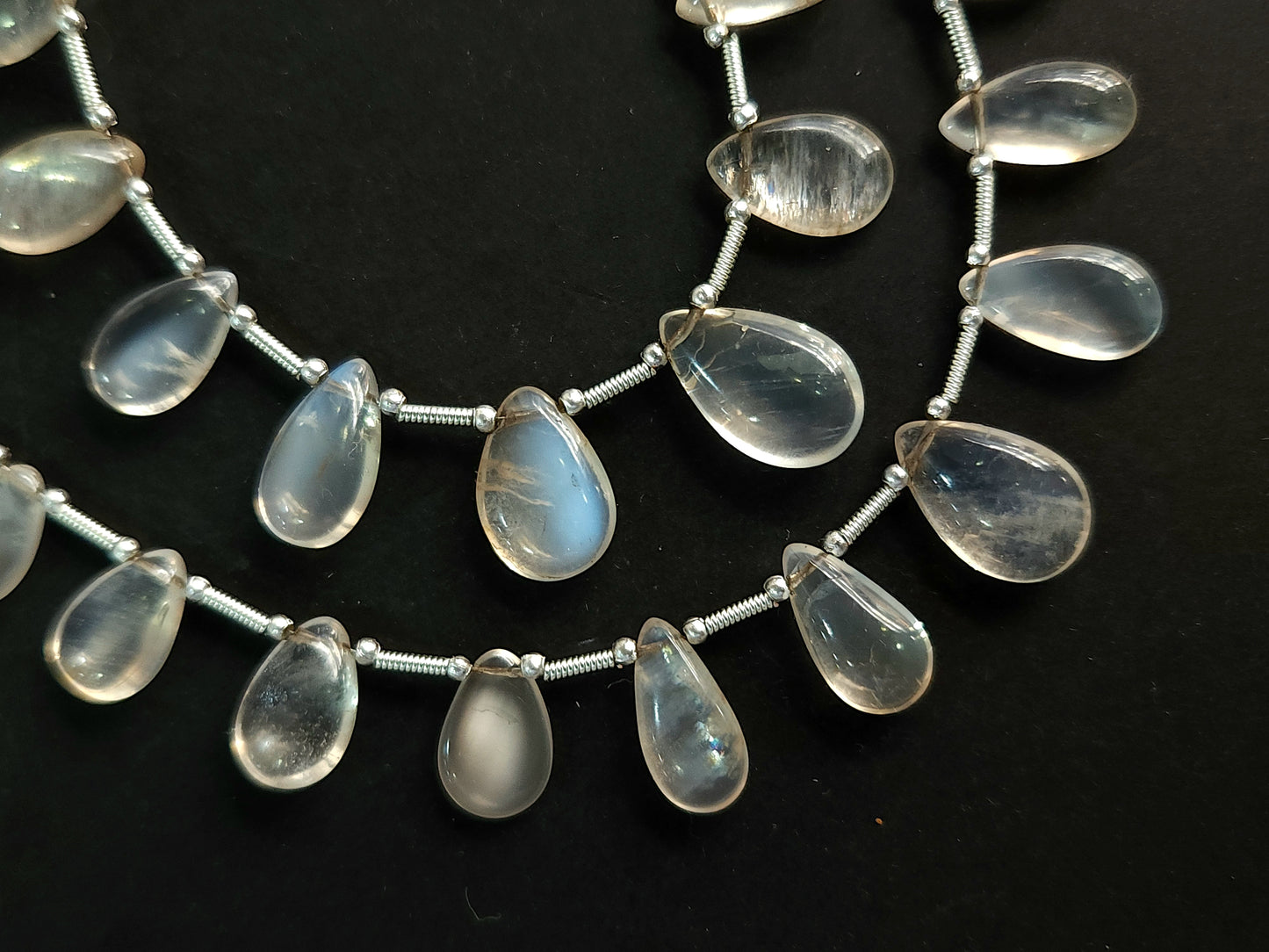 Natural Siloni Moonstone Smooth Pear Shape Beads