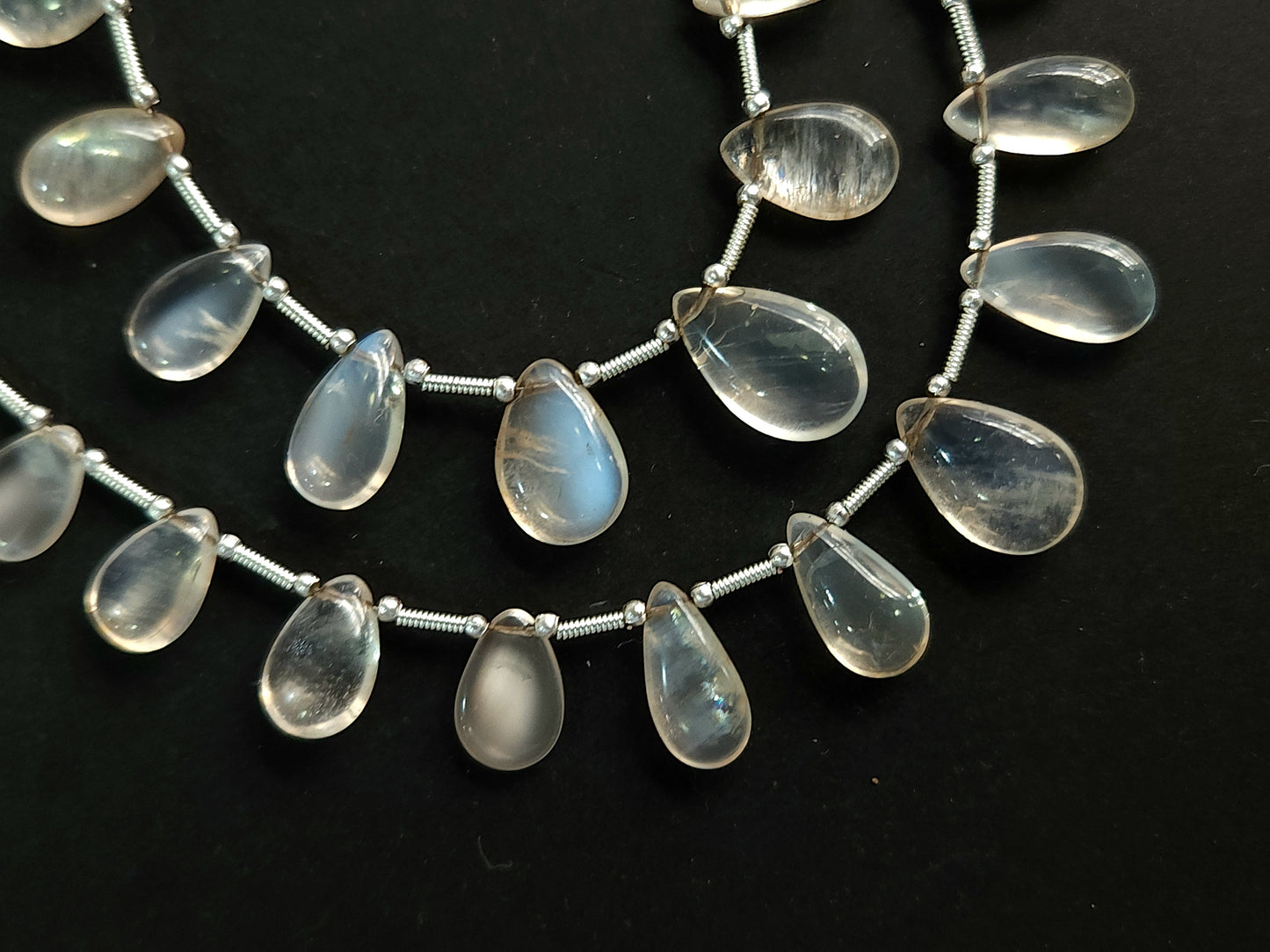 Natural Siloni Moonstone Smooth Pear Shape Beads