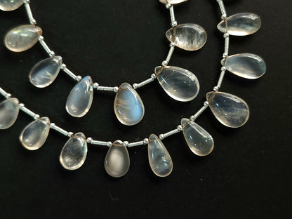 Natural Siloni Moonstone Smooth Pear Shape Beads