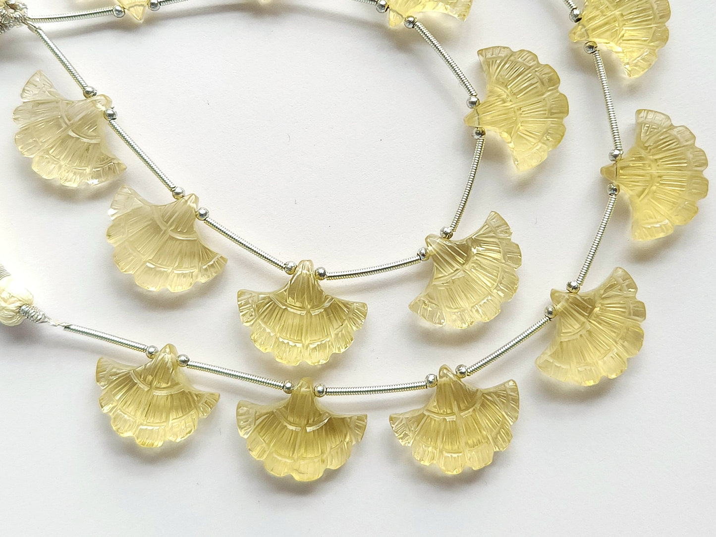 Natural Lemon Quartz Fancy carved beads