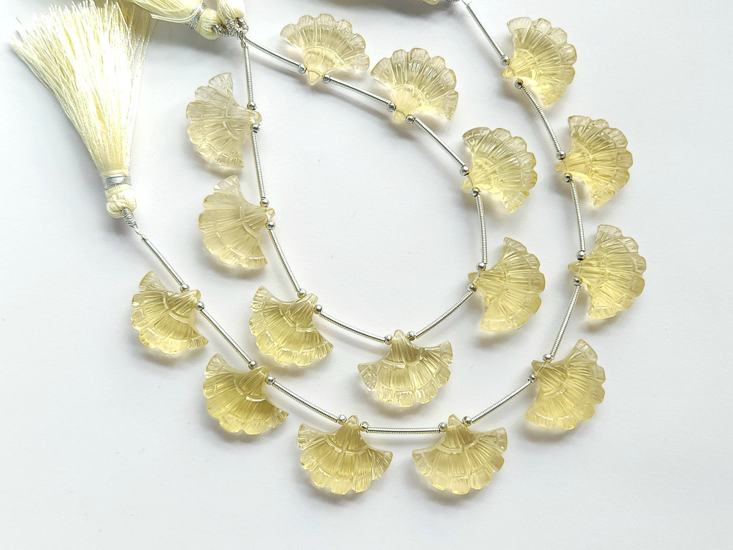 Natural Lemon Quartz Fancy carved beads