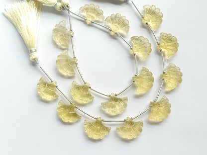 Natural Lemon Quartz Fancy carved beads