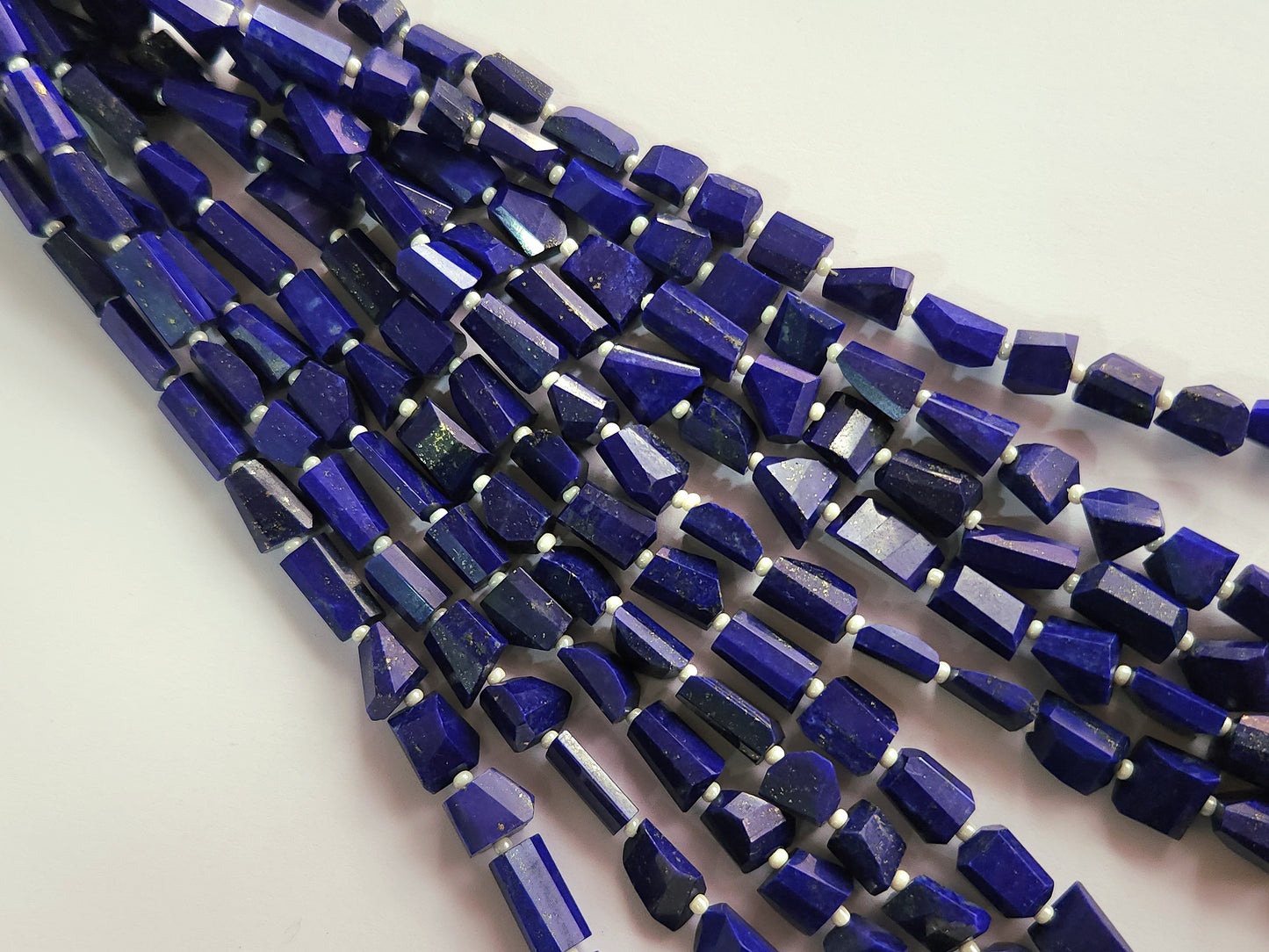 Natural Lapis Lazuli Uneven Faceted Tumble Shape Beads