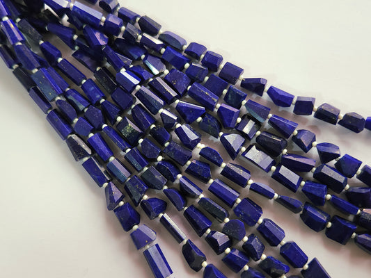 Natural Lapis Lazuli Uneven Faceted Tumble Shape Beads