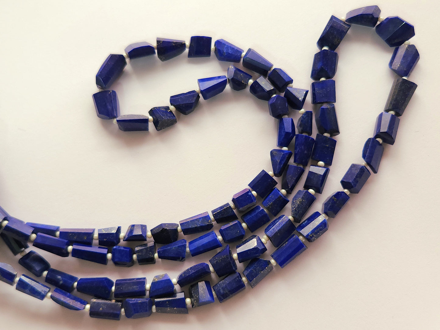 Natural Lapis Lazuli Uneven Faceted Tumble Shape Beads