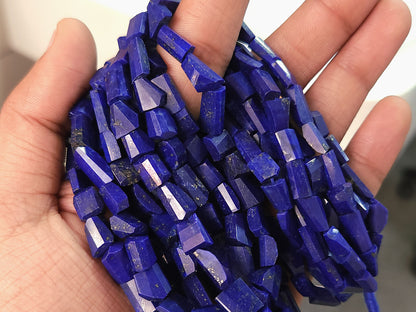 Natural Lapis Lazuli Uneven Faceted Tumble Shape Beads