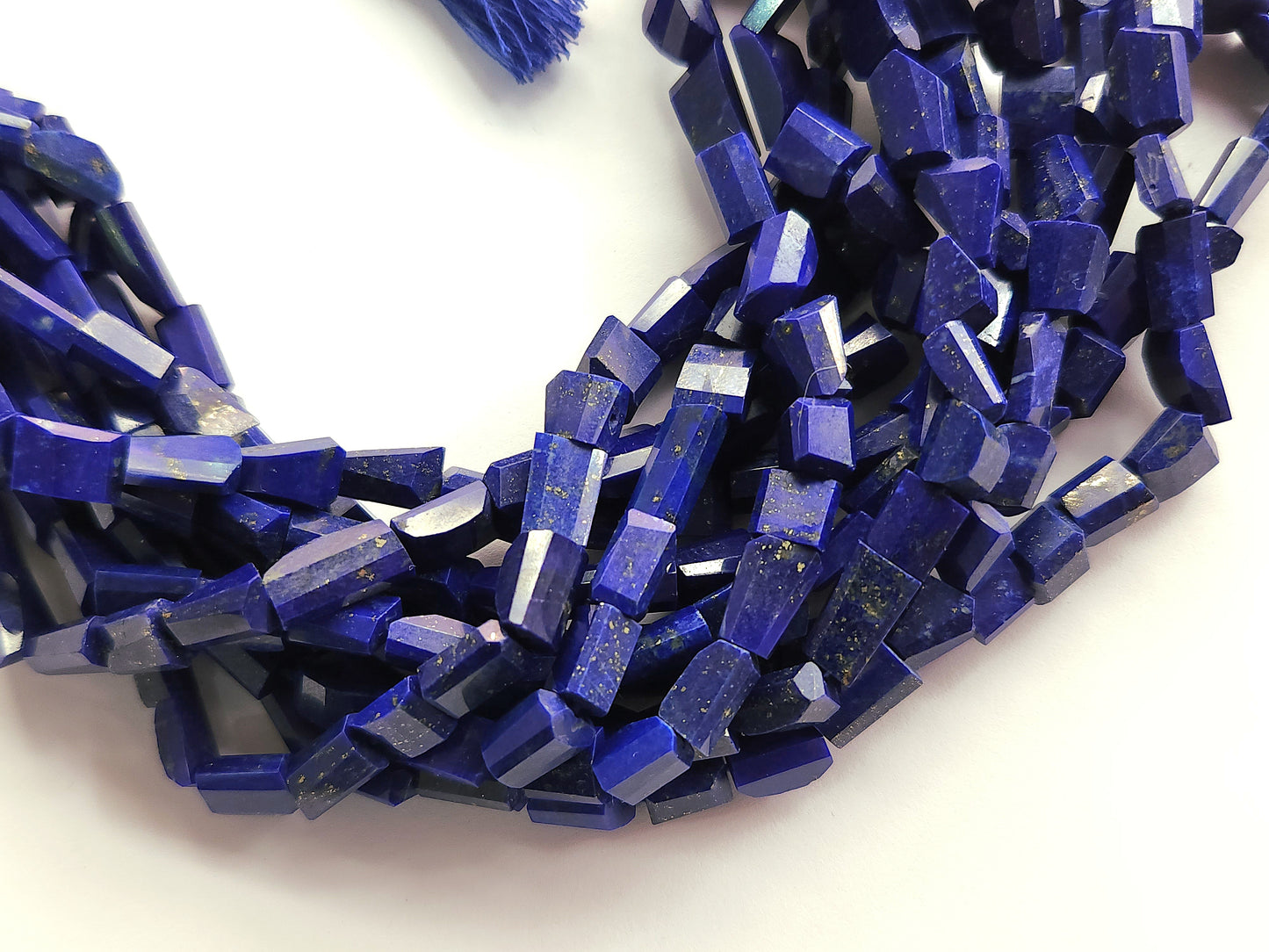 Natural Lapis Lazuli Uneven Faceted Tumble Shape Beads