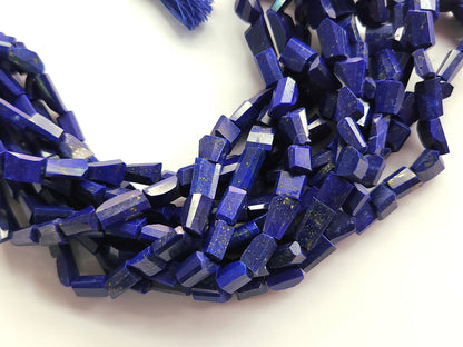 Natural Lapis Lazuli Uneven Faceted Tumble Shape Beads