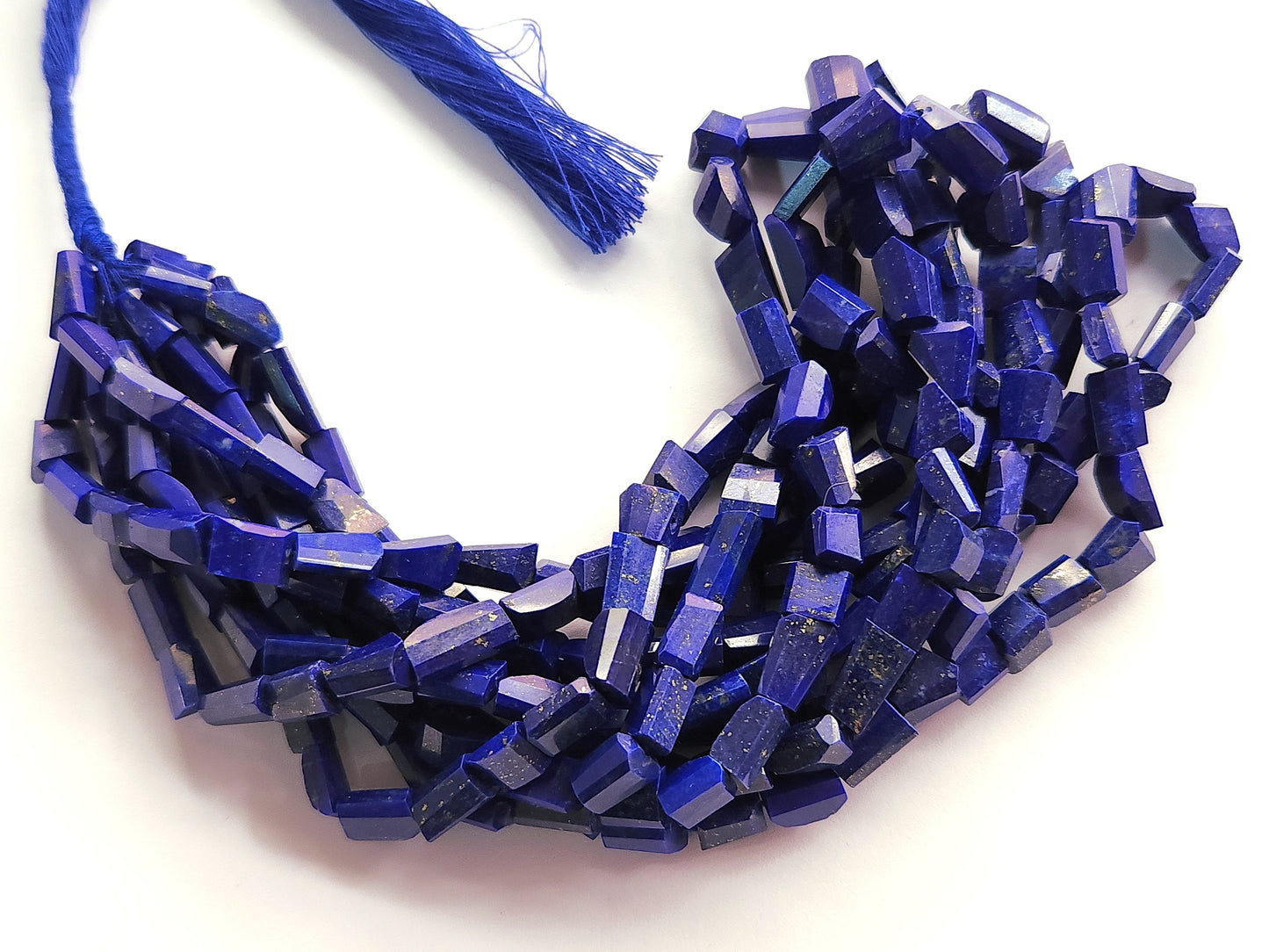 Natural Lapis Lazuli Uneven Faceted Tumble Shape Beads