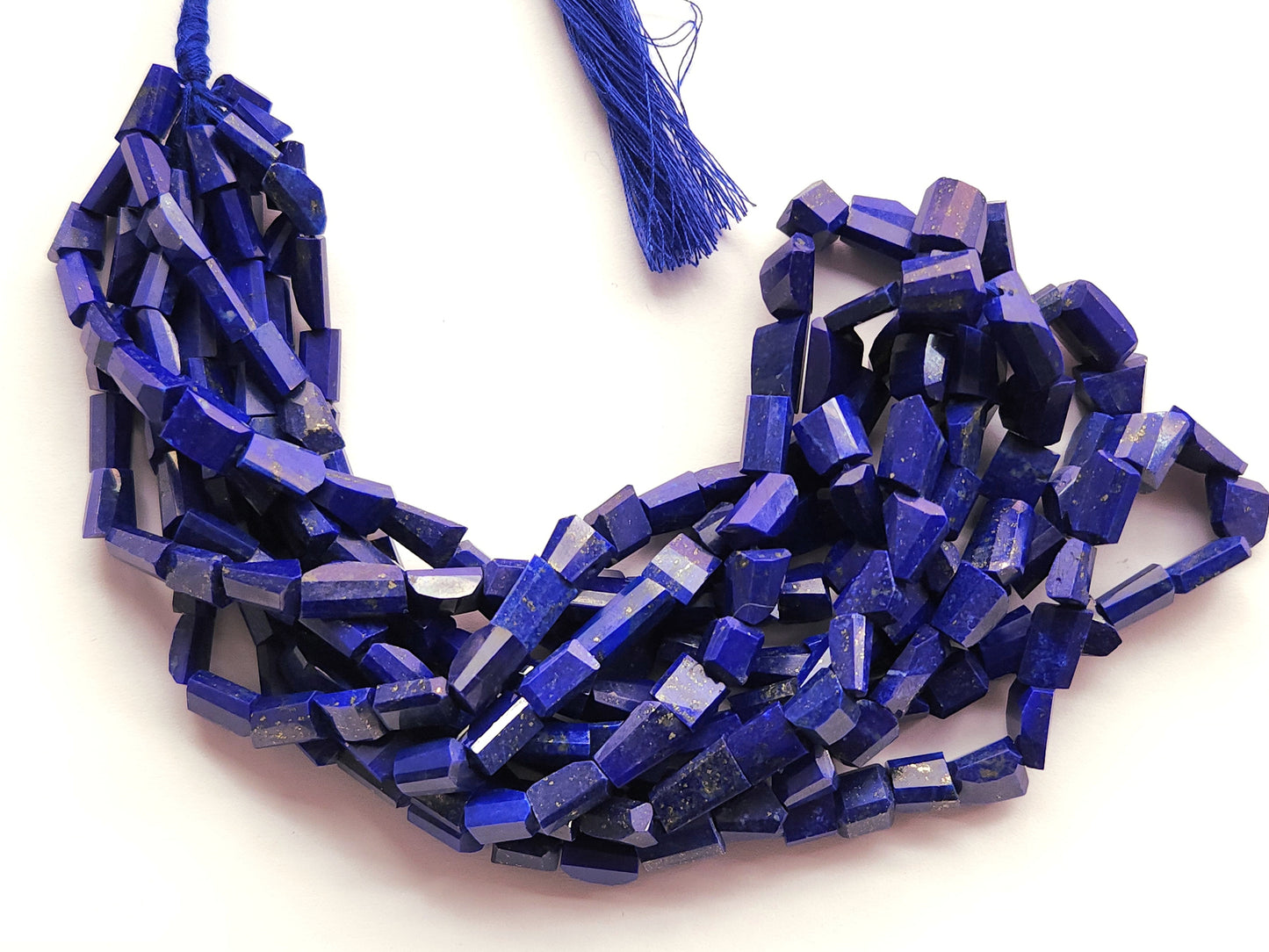Natural Lapis Lazuli Uneven Faceted Tumble Shape Beads