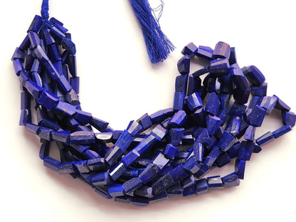 Natural Lapis Lazuli Uneven Faceted Tumble Shape Beads