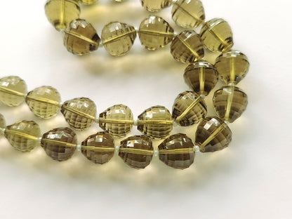 Natural Olive Quartz Onion Shape Concave Cut Beads