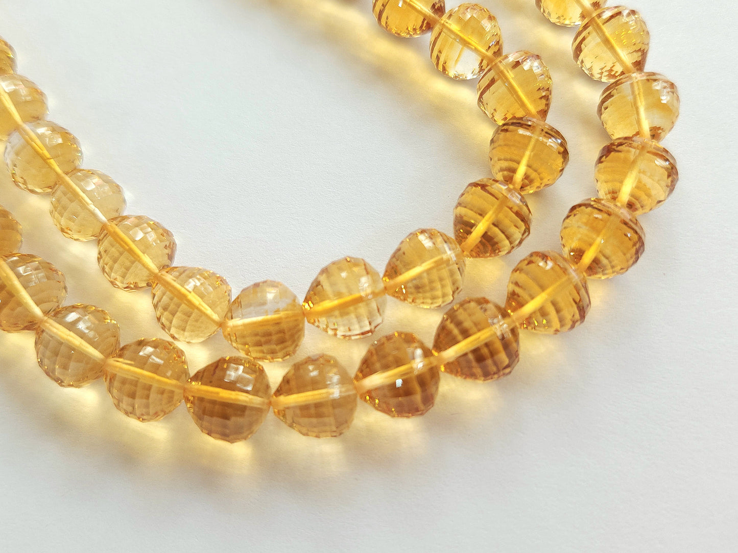 Natural Citrine Onion Shape Concave Cut Beads